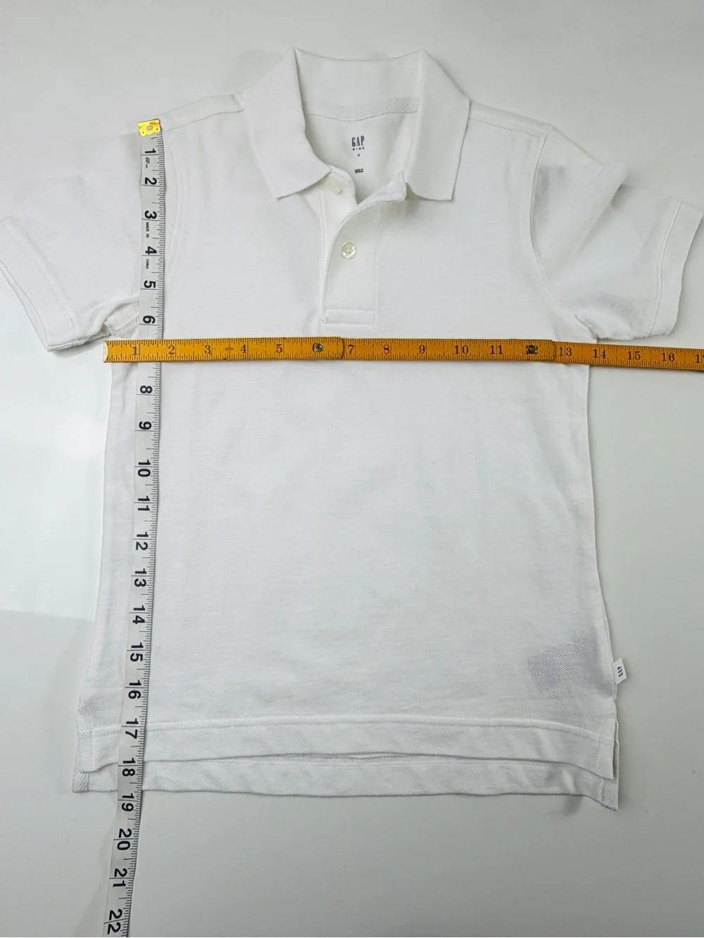 GAP Kids 100% Cotton White Short Sleeve Polo Shirt, Szs S & M